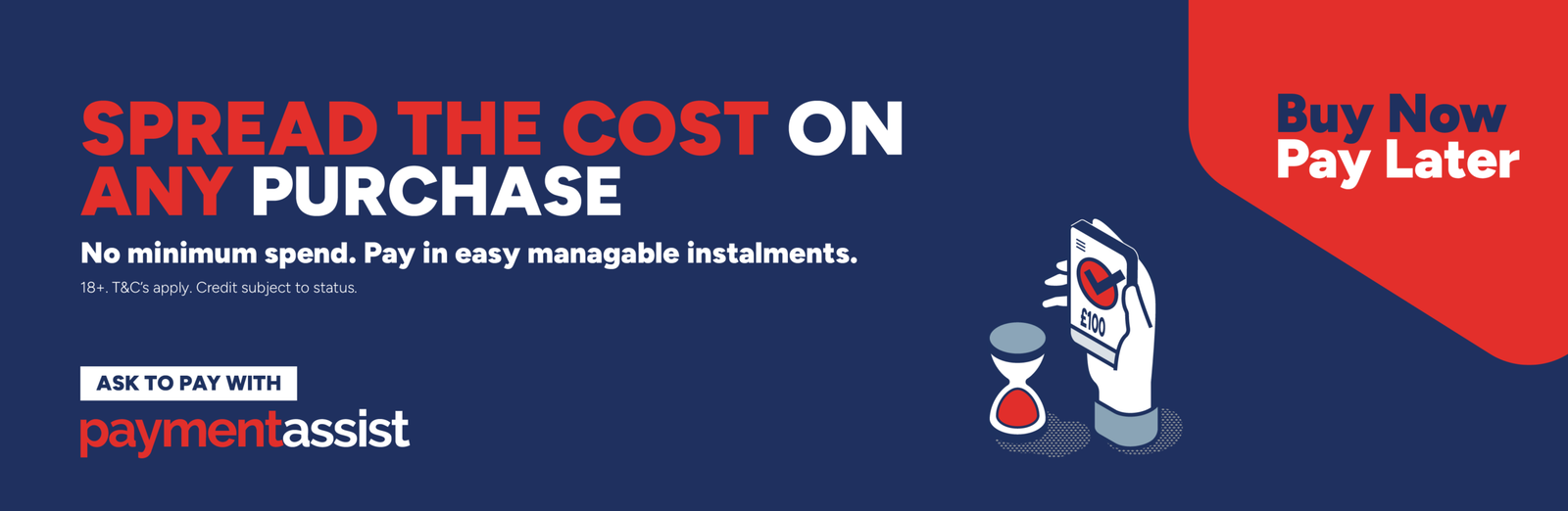 Payment Assist buy now pay later finance banner advertisement